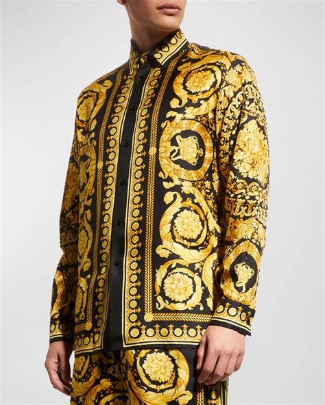 versace barocco men's|Versace barocco silk shirt.